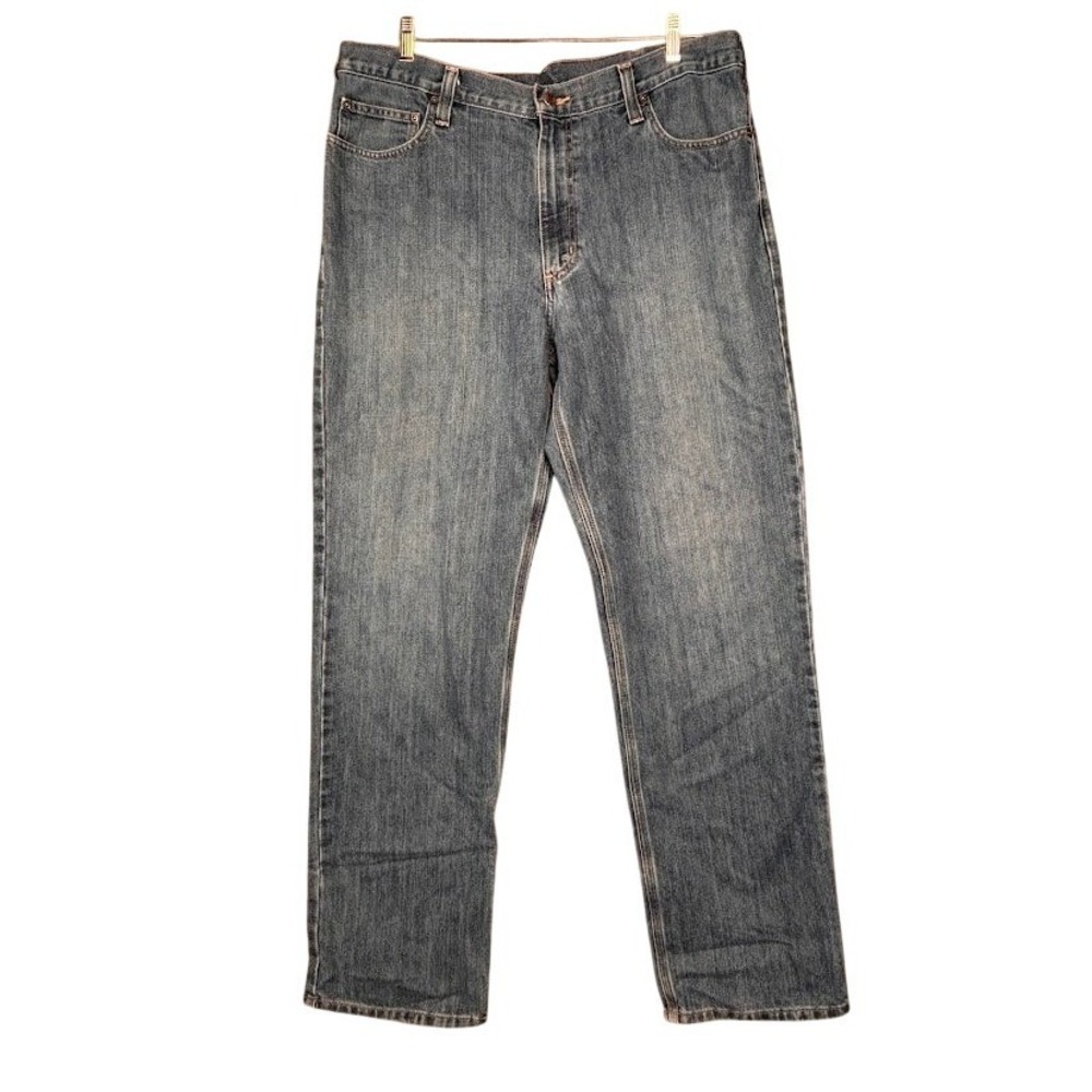 Carhartt Mens Relaxed Fit Straight Leg Jeans Medium Wash 38x34 101483-980 Blue